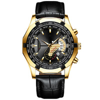 Golden Black -Leather Strap